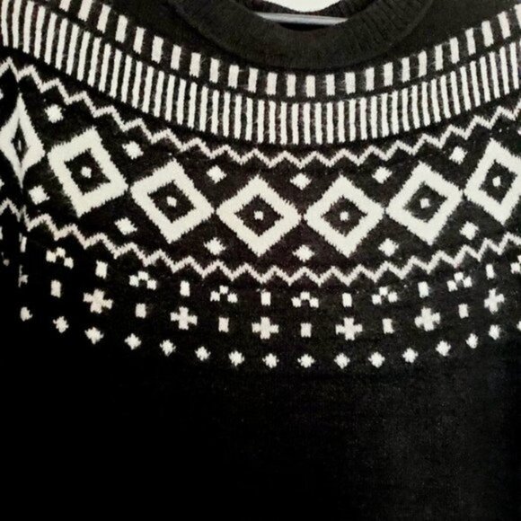 NWT EVRI  2X Black Print Knit Pullover Long Sleeve Oversized Cozy Sweater - Picture 10 of 10